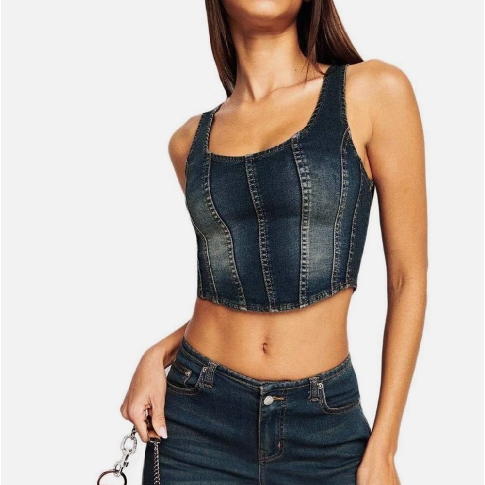 I.AM.GIA. Denim Corset Top